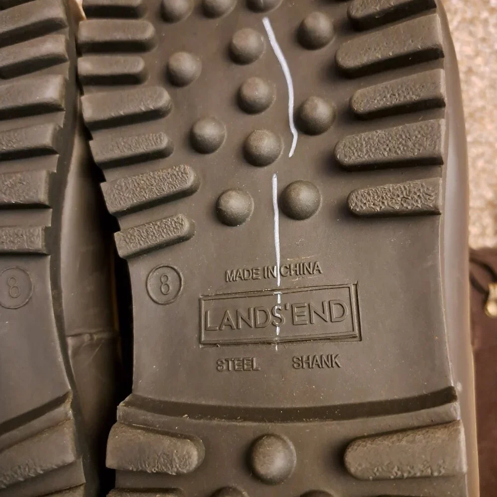 Lands' End Men's brown tall winter duck boots US 8